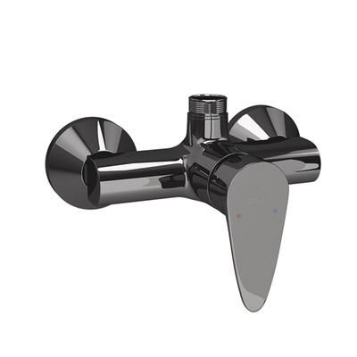 Jaquar Vignette Prime Single Lever Exposed Shower Mixer With Provision For Connection To Exposed Shower Pipe With Connecting Legs & Wall Flanges Black Chrome