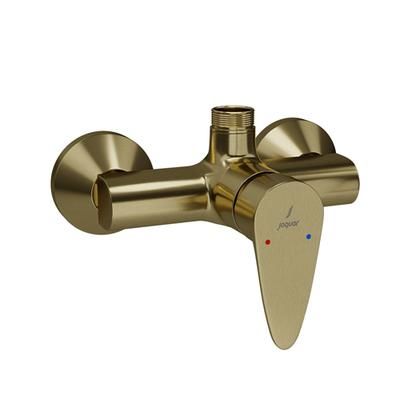 Jaquar Vignette Prime Single Lever Exposed Shower Mixer With Provision For Connection To Exposed Shower Pipe With Connecting Legs & Wall Flanges Gold Dust