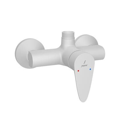 Jaquar Vignette Prime Single Lever Exposed Shower Mixer With Provision For Connection To Exposed Shower Pipe With Connecting Legs & Wall Flanges White Matt