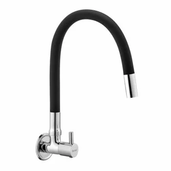 Ruhe Kara Wall-mount Kitchen Sink Tap with Black Flexible Silicone Spout