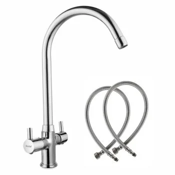 Ruhe Kara Deck-mount Wash Basin Mixer Tap with Large Swivel Spout (20")