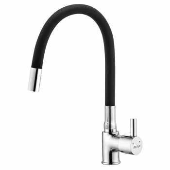 Ruhe Kara Single Lever Deck-mount Kitchen Sink Mixer Tap with Black Silicone Spout