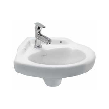 Cera Corner Wall Hung Wash Basin 400 x 400 mm Snow-White