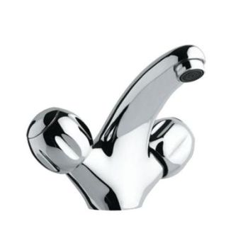 Jaquar Clarion Central Hole Basin Mixer Without Popup Waste System With 450Mm Long Braided Hoses
