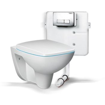 Hindware Enigma EWC With Concealo Neo Cistern & Cute Flush Plate P trap - Starwhite