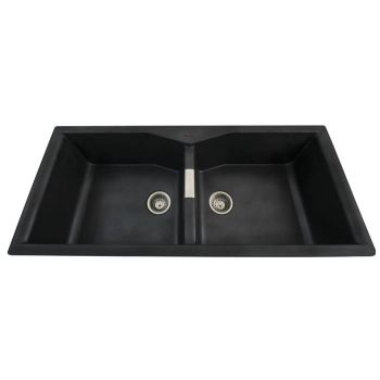 Futura Natural Quartz Double Bowl Kitchen Sink 45 x 20"