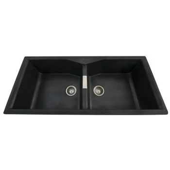Futura Natural Quartz Double Bowl Kitchen Sink 45 x 20"