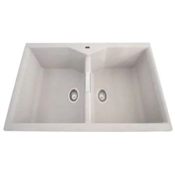 Futura Natural Quartz Double Bowl Kitchen Sink 34 x 20"