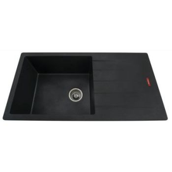 Futura Natural Quartz Single Bowl with Drain Board Kitchen Sink 36 x 18"