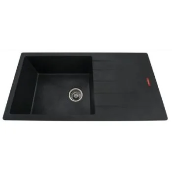Futura Natural Quartz Single Bowl with Drain Board Kitchen Sink 36 x 18"