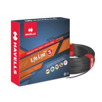 Havells Life Line Plus S3 Hrfr Cables 1.0 Sq Mm 90 M Black