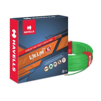 Havells Life Line Plus S3 Hrfr Cables 1.0 Sq Mm 90 M Green