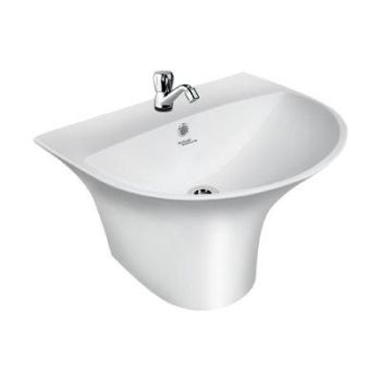 Hindware Kylis Integrated Semi Pedestal Basin Starwhite (91053)