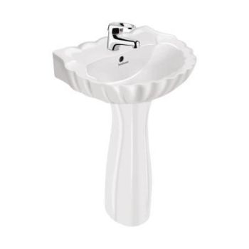 Hindware Lotus  Pedestal Basin Starwhite (10013 + 11019)