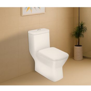 Hindware Element One Piece Toilet S 100 69 x 36 x 74 cm Star White (92085)