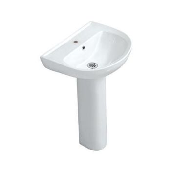 Jaquar Florentine Wall Hung Basin With Full Pedestal (FLS-WHT-5801 + FLS-WHT-5301)