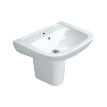 Jaquar Fonte Wash Basin With Half Pedestal (FNS-WHT-40801 + FNS-WHT-40305)