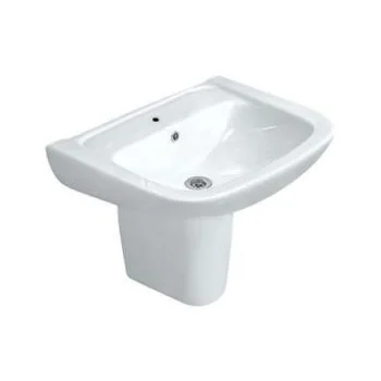 Jaquar Fonte Wash Basin With Half Pedestal (FNS-WHT-40801 + FNS-WHT-40305)
