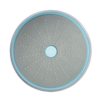Jaquar Led Overhead Shower 234Mm Round Shape Single Flow (Abs Body Chrome Plated With Gray Face Plate) With Rubit Cleaning System