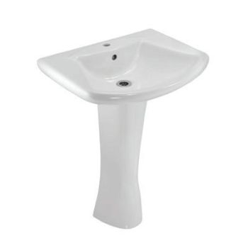Jaquar Lyric Wall Hung Basin With Full Pedestal (LYS-WHT-38801 + LYS-WHT-38301)