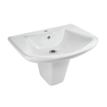 Jaquar Lyric Wall Hung Basin With Half Pedestal (LYS-WHT-38801 + LYS-WHT-38305)