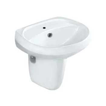 Jaquar Solo Wall Hung Basin With Half Pedestal (SLS-WHT-6801 + SLS-WHT-6305)