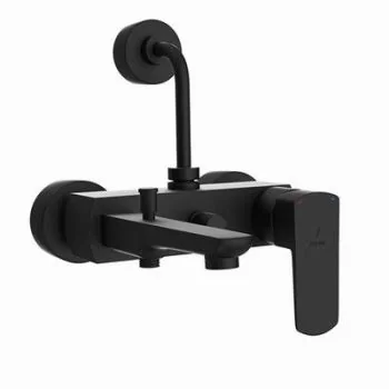 Jaquar Kubix Prime Single Lever Wall Mixer 3-In-1 System With Provision For Both Hand Shower And Overhead Shower Complete With 115Mm Long Bend Pipe, Connecting Legs & Wall Flange (Without Hand & Overhead Shower) Black Matt
