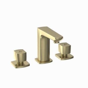 Jaquar Kubix Prime 3-Hole Basin Mixer With Popup Waste System, 15Mm Cartridge Size-Gold Dust
