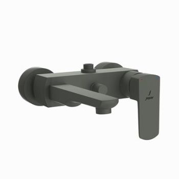 Jaquar Kubix Prime Single Lever Wall Mixer With Provision For Connection To Exposed Shower Pipe (Sha-1211) With Connecting Legs & Wall Flanges Graphite