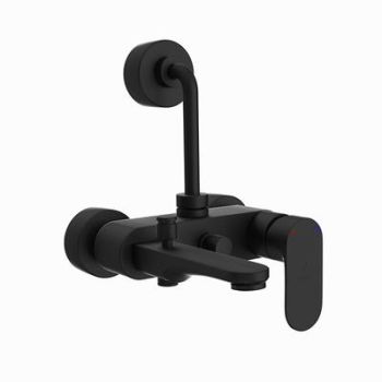 Jaquar Opal Prime Single Lever Wall Mixer 3-In-1 System With Provision For Both Hand Shower And Overhead Shower Complete With 115Mm Long Bend Pipe, Connecting Legs & Wall Flange (Without Hand & Overhead Shower) Black Matt