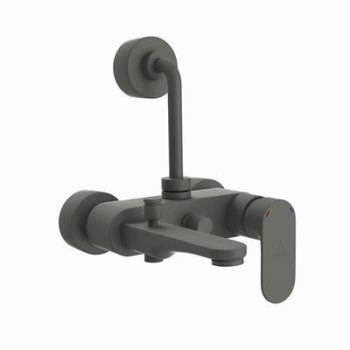 Jaquar Opal Prime Single Lever Wall Mixer 3-In-1 System With Provision For Both Hand Shower And Overhead Shower Complete With 115Mm Long Bend Pipe, Connecting Legs & Wall Flange (Without Hand & Overhead Shower) Graphite