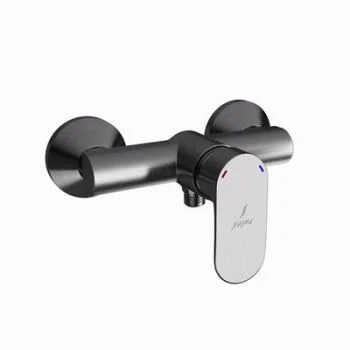 Jaquar Opal Prime Single Lever Exposed Shower Mixer For Connection To Hand Shower With Connecting Legs & Wall Flanges Stainless Steel
