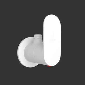 Jaquar Opal Prime Angular Stop Cock With Wall Flange White Matt