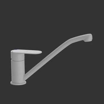 Jaquar Opal Prime Single Lever Sink Mixer With Swinging Spout (Table Mounted) With 450Mm Long Braided Hoses White Matt