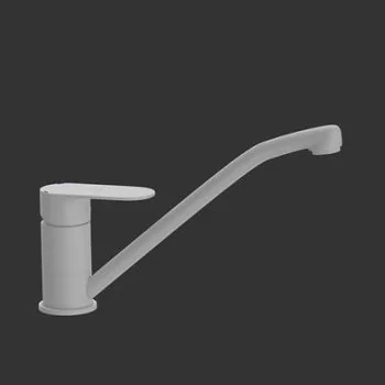 Jaquar Opal Prime Single Lever Sink Mixer With Swinging Spout (Table Mounted) With 450Mm Long Braided Hoses White Matt
