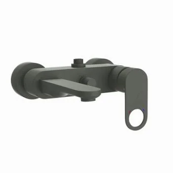 Jaquar Ornamix Prime Single Lever Wall Mixer With Provision For Connection To Exposed Shower Pipe With Connecting Legs & Wall Flanges Graphite