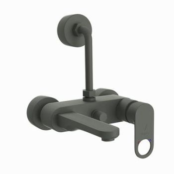 Jaquar Ornamix Prime Single Lever Wall Mixer With Provision For Overhead Shower With 115Mm Long Bend Pipe On Upper Side, Connecting Legs & Wall Flanges Graphite