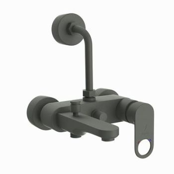 Jaquar Ornamix Prime Single Lever Wall Mixer 3-In-1 System With Provision For Both Hand Shower And Overhead Shower Complete With 115Mm Long Bend Pipe, Connecting Legs & Wall Flange (Without Hand & Overhead Shower) Graphite