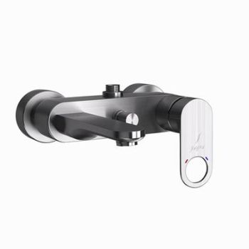 Jaquar Ornamix Prime Single Lever Wall Mixer With Provision For Connection To Exposed Shower Pipe With Connecting Legs & Wall Flanges Stainless Steel