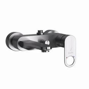 Jaquar Ornamix Prime Single Lever Wall Mixer With Provision For Connection To Exposed Shower Pipe With Connecting Legs & Wall Flanges Stainless Steel