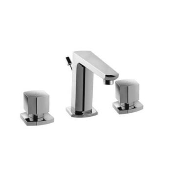Jaquar Kubix Prime 3-Hole Basin Mixer With Popup Waste System, 15Mm Cartridge Size