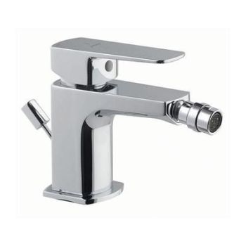 Jaquar Kubix Prime Single Lever 1-Hole Bidet Mixer With Popup Waste System With 375Mm Long Braided Hoses