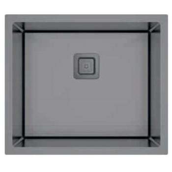 Carysil Micro Radius R10 Single Bowl PVD Gun Metal Kitchen Sink 24"x18"x8"- Matt Finish