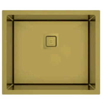 Carysil Micro Radius R10 Single Bowl PVD Gold Kitchen Sink 21"x18"x8"- Matt Finish