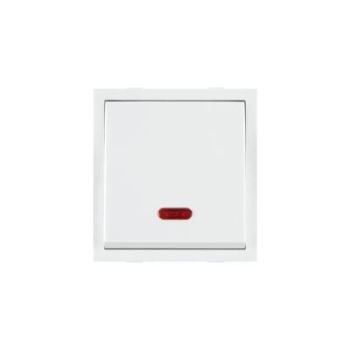 Roma 10AX 1 Way Dura White Switch With Neon