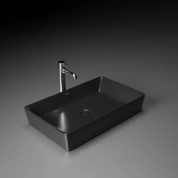 Ruhe Electra Table-Top Wash Basin Black 25 x 16 x 5 Inches
