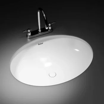 Ruhe Simple Undermount Wash Basin 18 x 13 x 6 Inches White