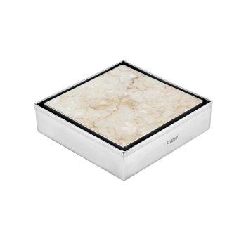 Ruhe Tile-Insert Shower Drain Channel (5 x 5 Inches) Silver