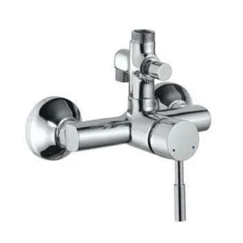 Jaquar Solo Single Lever Exposed Shower Mixer With Provision For Connection To Exposed Shower Pipe & Hand Shower With Connecting Legs & Wall Flanges