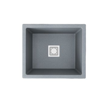 Stonyx Sigma Quartz Kitchen Sink Single Bowl 21x18 Croma Gray Metallic